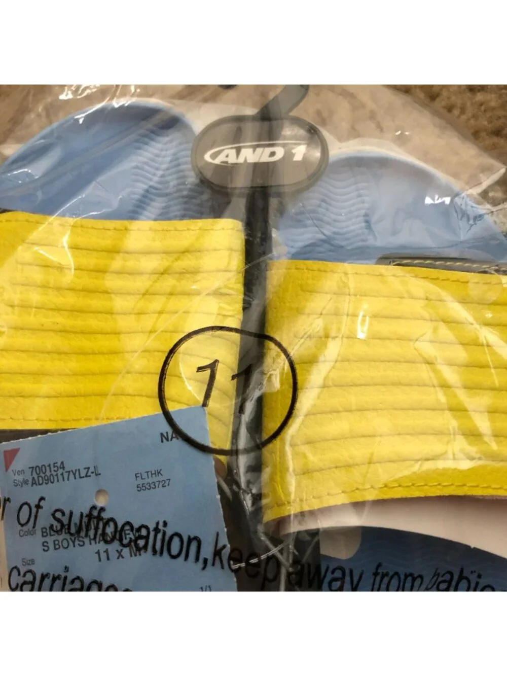 And1 Boys Sandals Slides Textured Yellow Blue 11